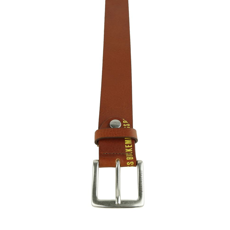 Brown Calfskin Men Belt Bikkembergs