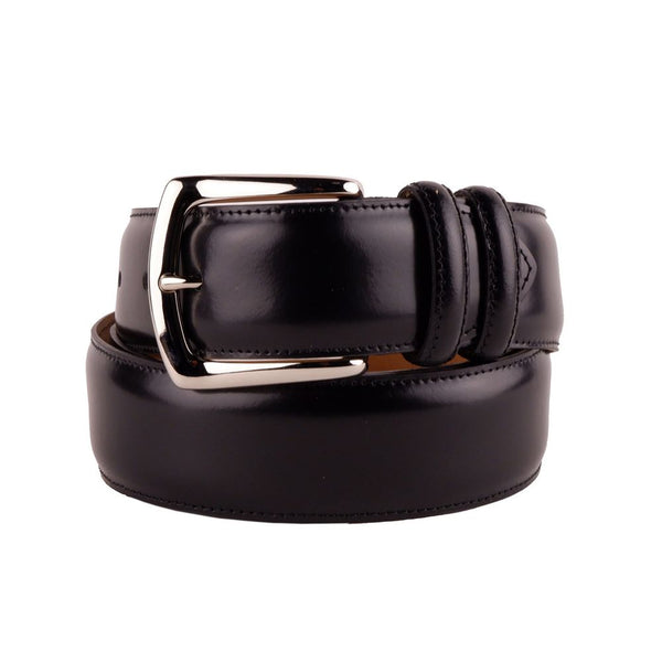 Elegant Italian Leather Belt Ensemble Made in Italy