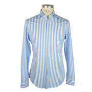 Elegant Striped Milano Cotton Shirt Made in Italy