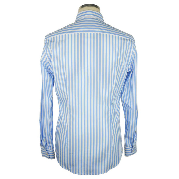 Elegant Striped Milano Cotton Shirt Made in Italy