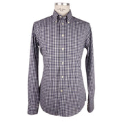 Elegant Milano Square-Patterned Cotton Shirt Made in Italy