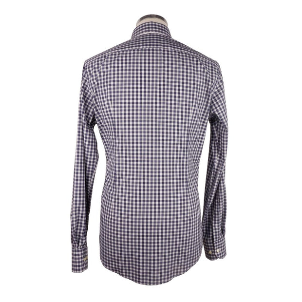 Elegant Milano Square-Patterned Cotton Shirt Made in Italy