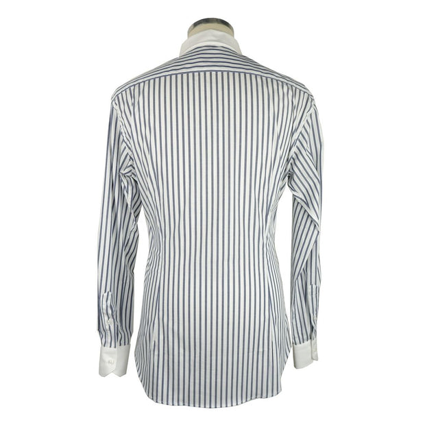 Elegant Striped Milano Cotton Shirt Made in Italy