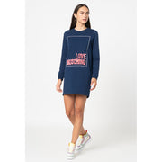 Blue Cotton Women Dress Love Moschino