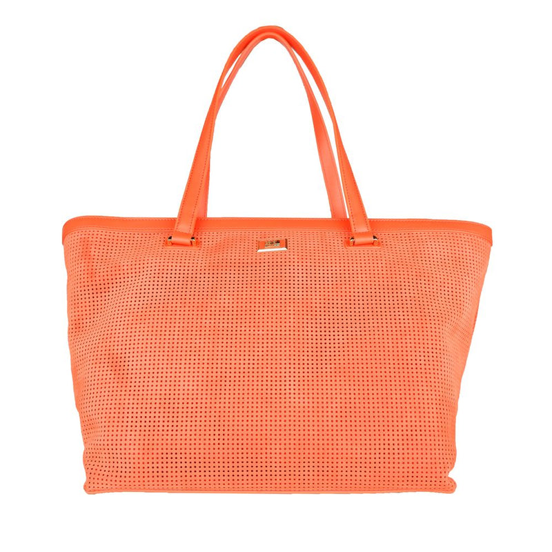 Orange Calfskin Women Handbag Cavalli Class