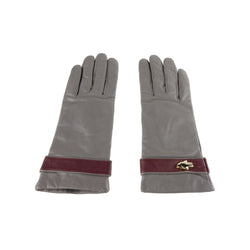 Gray Lambskin Women Glove Cavalli Class