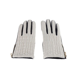 Gray Lambskin Women Glove Cavalli Class