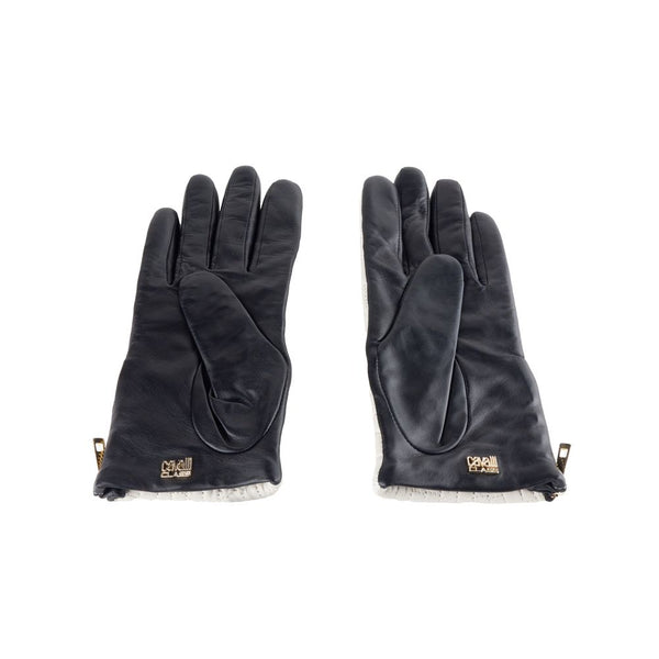 Gray Lambskin Women Glove Cavalli Class