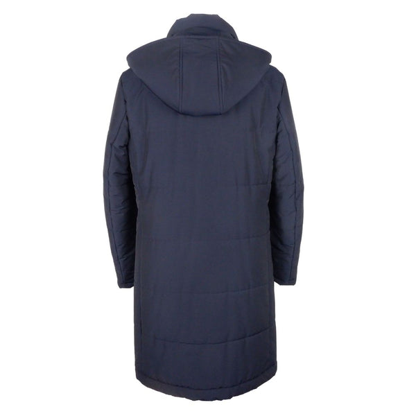 Blue Wool Men Raincoat Made in Italy