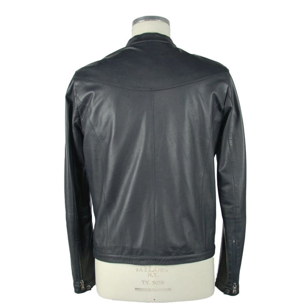 Sapphire Elegance Leather Jacket Emilio Romanelli