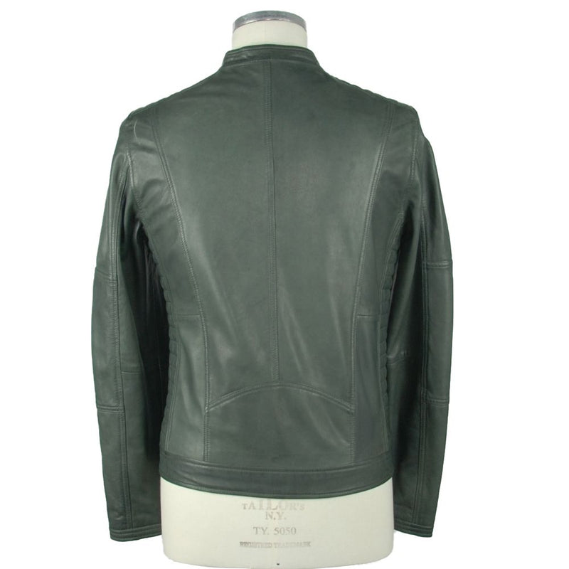 Emerald Elegance Leather Jacket Emilio Romanelli