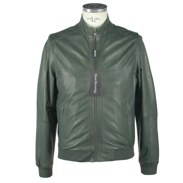 Emerald Elegance Leather Jacket Emilio Romanelli