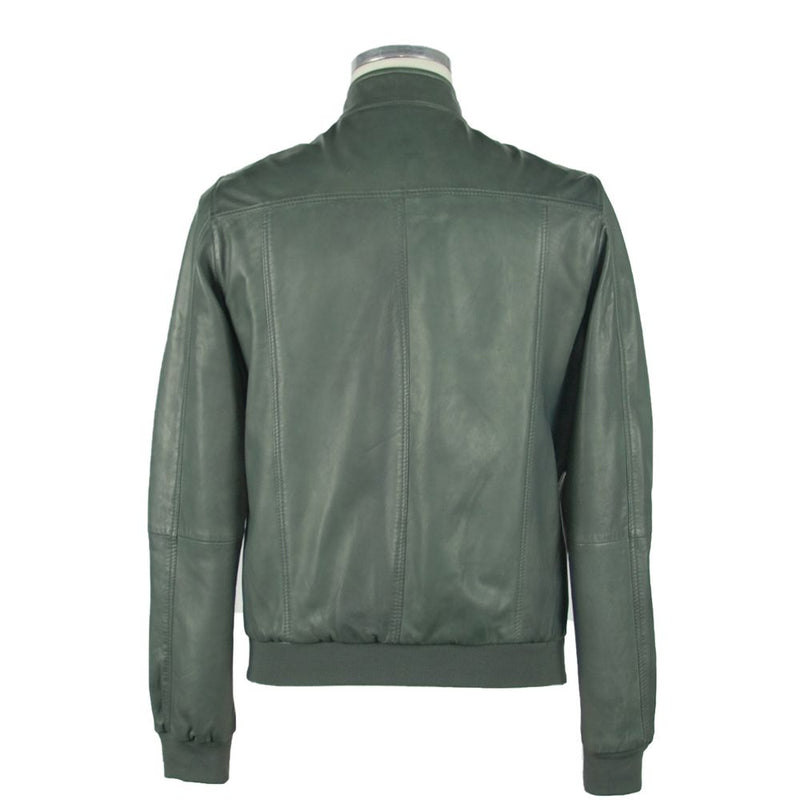 Emerald Elegance Leather Jacket Emilio Romanelli