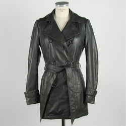 Brown Leather Women's Coat Emilio Romanelli