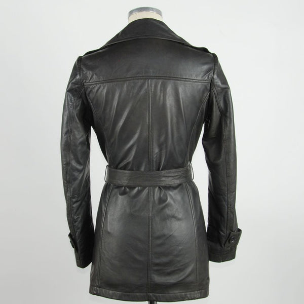 Brown Leather Women's Coat Emilio Romanelli