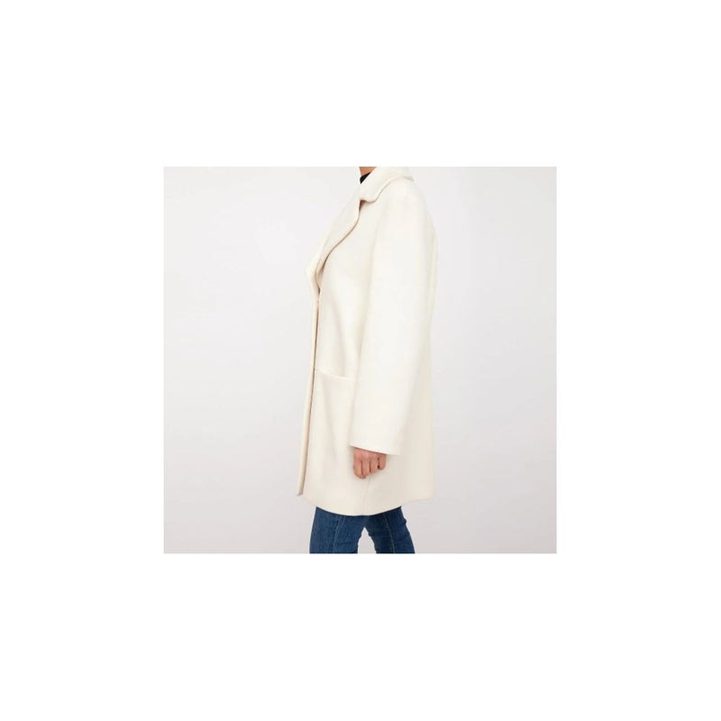 Chic White Winter Elegance Long Coat Love Moschino