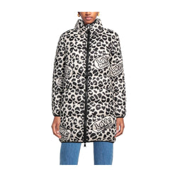 Chic Leopard Print Down Jacket Love Moschino