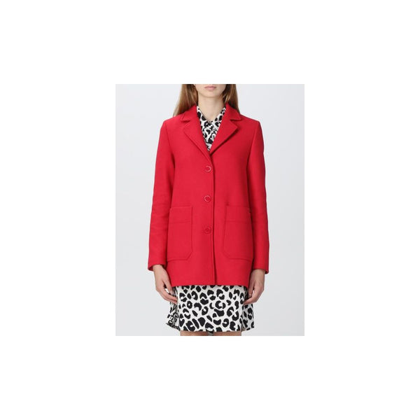 Chic Pink Wool Blend Jacket Love Moschino