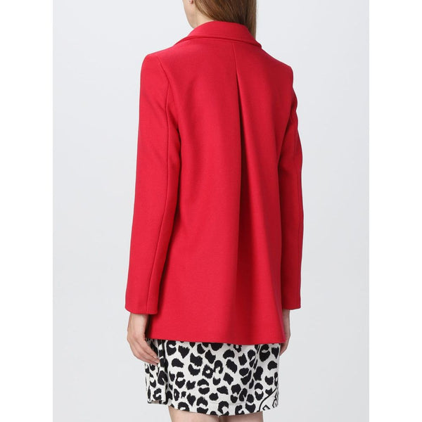 Chic Pink Wool Blend Jacket Love Moschino