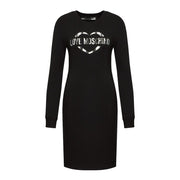 Chic Cotton Blend Logo Dress Love Moschino