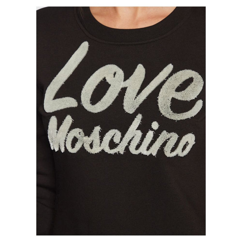 Chic Embossed Logo Cotton Blend Dress Love Moschino