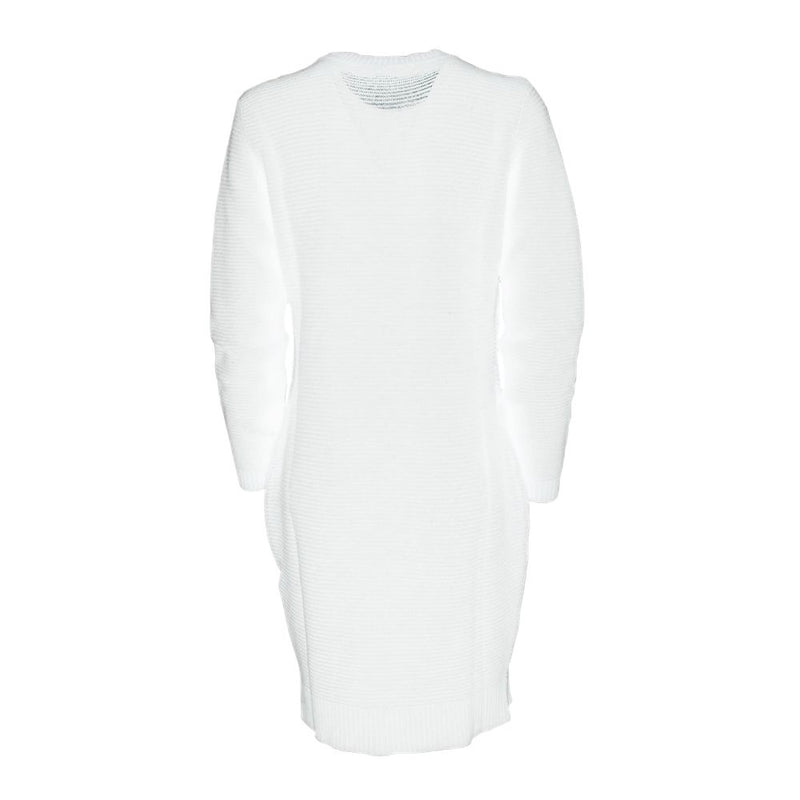 Chic Heart Pattern Knit Dress in White Love Moschino