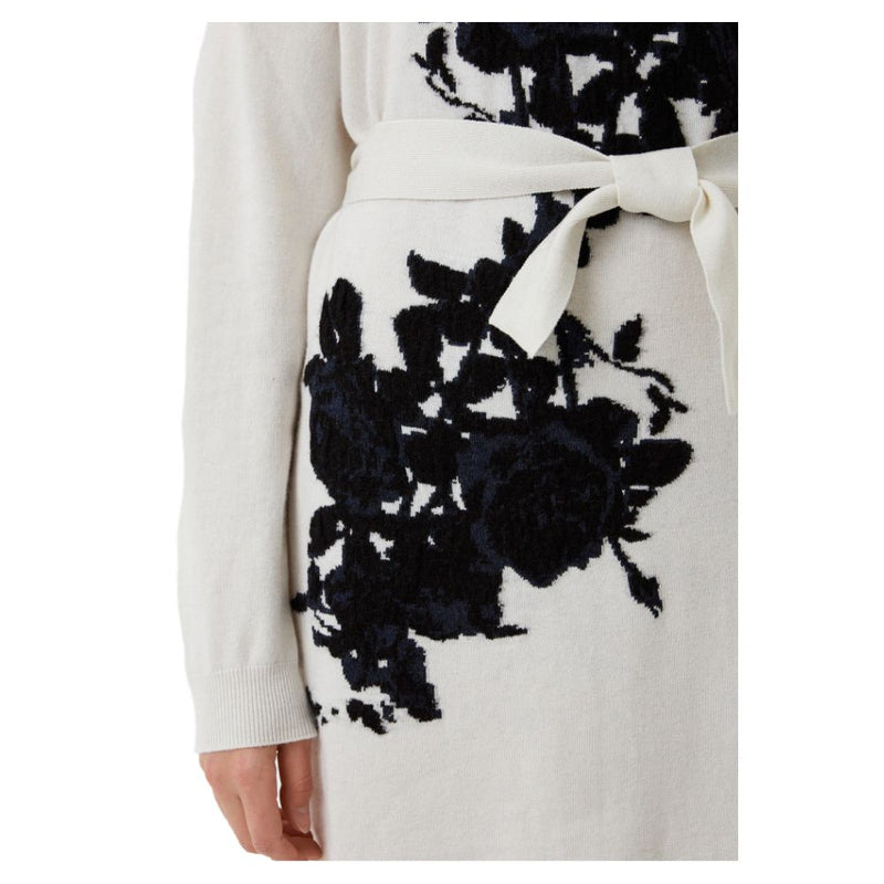 Elegant Embroidered Wool Blend Long Dress Love Moschino