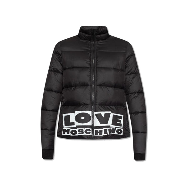 Chic Nylon Down Jacket with Bold Logo Love Moschino