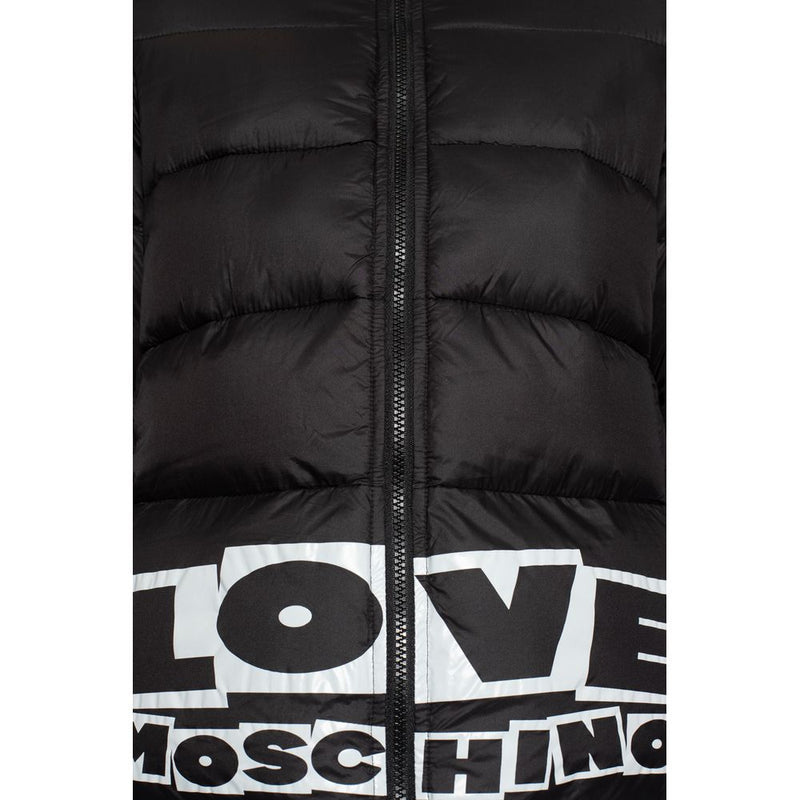 Chic Nylon Down Jacket with Bold Logo Love Moschino