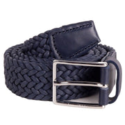 Elegant Dark Blue Fabric Belt with Silver Buckle Harmont & Blaine