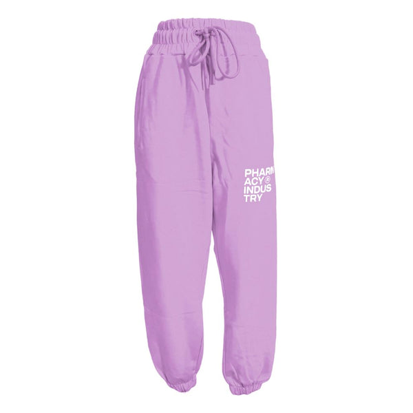 Chic Purple Cotton Sweatpants with Logo Pharmacy Industry