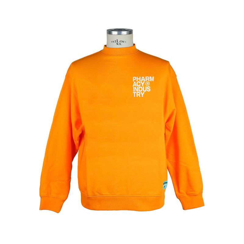 Chic Orange Logo Crewneck Sweatshirt Pharmacy Industry