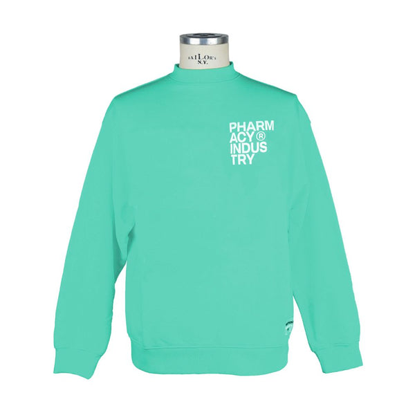 Chic Green Logo Crewneck Sweatshirt Pharmacy Industry