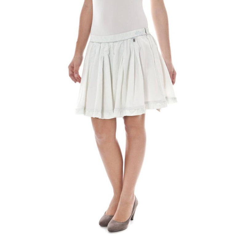 White Cotton Skirt John Galliano