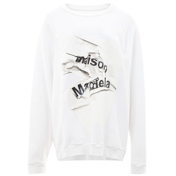 Elegant Cotton Knit Sweater in Pristine White Maison Margiela