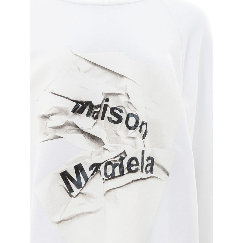 Elegant Cotton Knit Sweater in Pristine White Maison Margiela