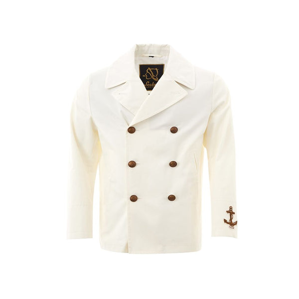 Elegant White Cotton Jacket for Men Sealup