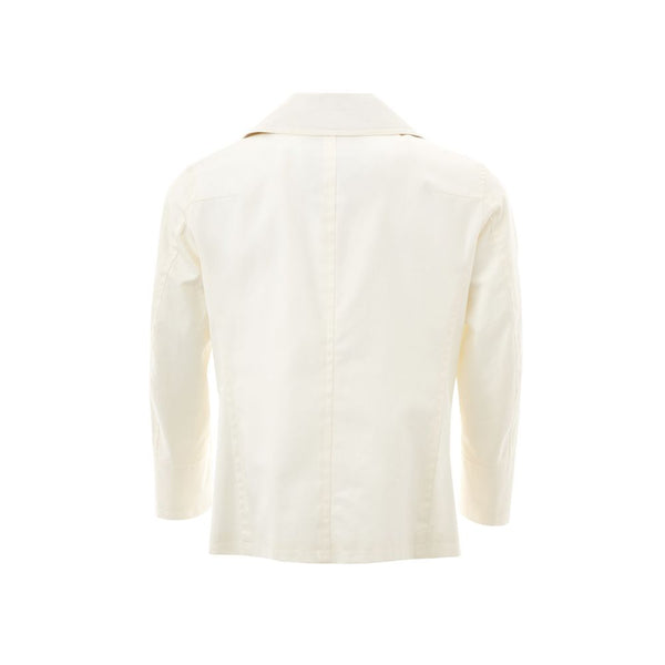 Elegant White Cotton Jacket for Men Sealup