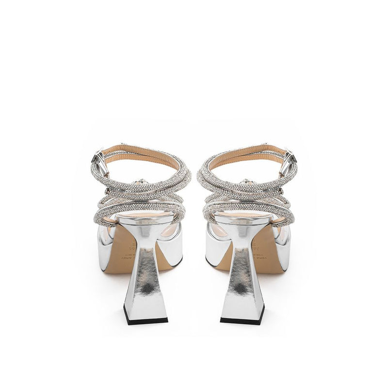 Elegant Silver Leather Platforms MACH & MACH