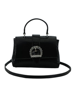 Black Leather Top Handle Shoulder Bag Jimmy Choo