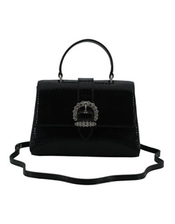 Black Leather Top Handle Shoulder Bag Jimmy Choo