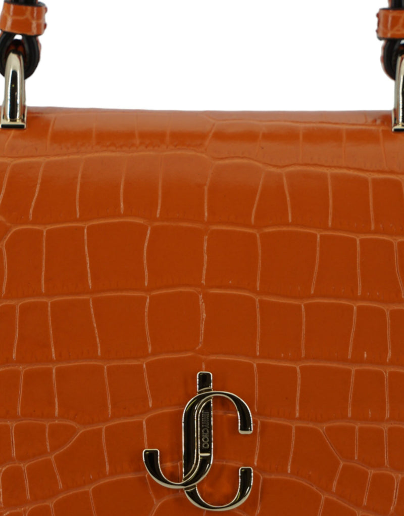 Orange Leather Top Handle and Shoulder Bag Jimmy Choo