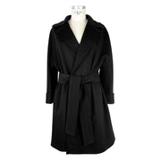 Black Wool Women Coat Made in Italy