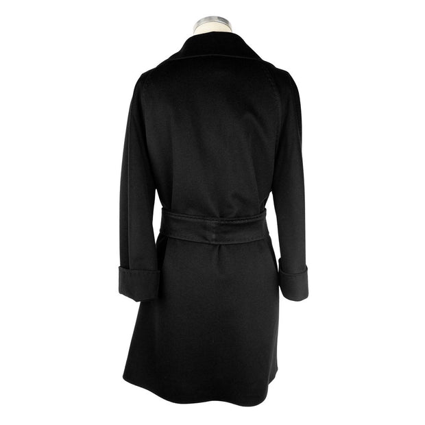 Black Wool Women Coat Made in Italy