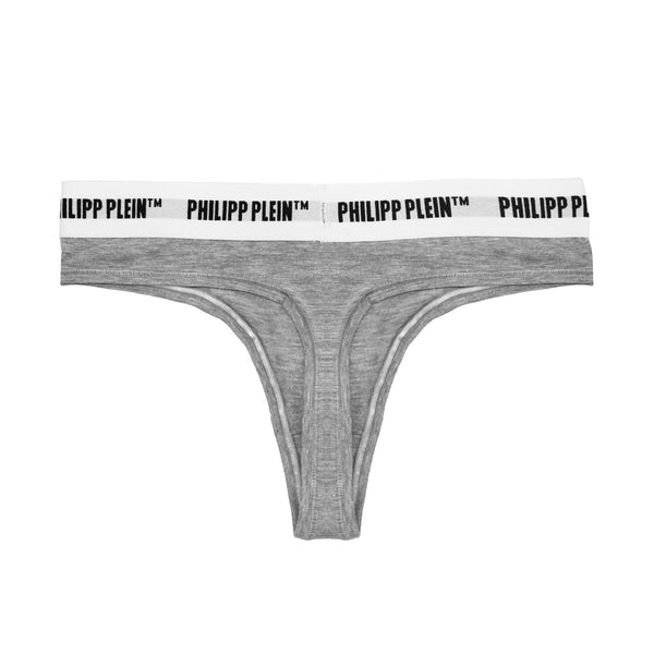 Gray Cotton Women Thong Philipp Plein