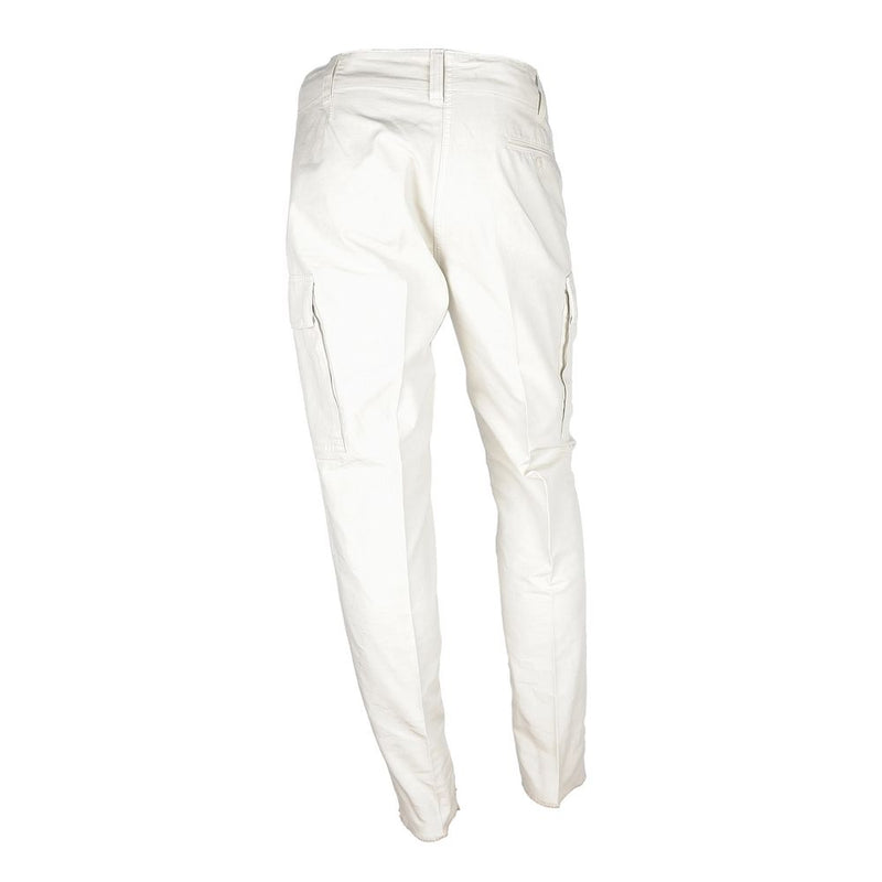 White Cotton Men Trouser Don The Fuller