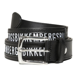 Black Calfskin Men Belt Bikkembergs