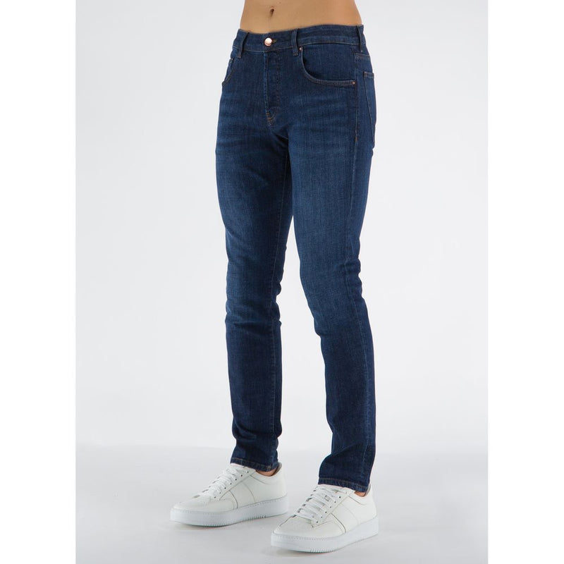 Blue Cotton Men's Jeans Don The Fuller