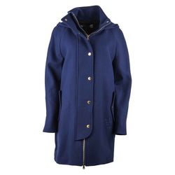 Blue Wool Women Coat Love Moschino