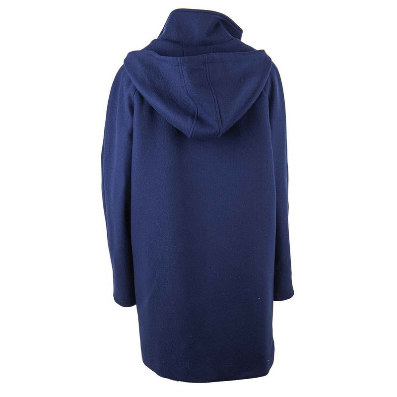 Blue Wool Women Coat Love Moschino